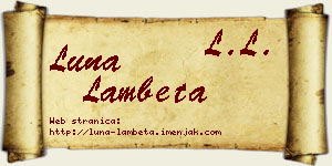 Luna Lambeta vizit kartica